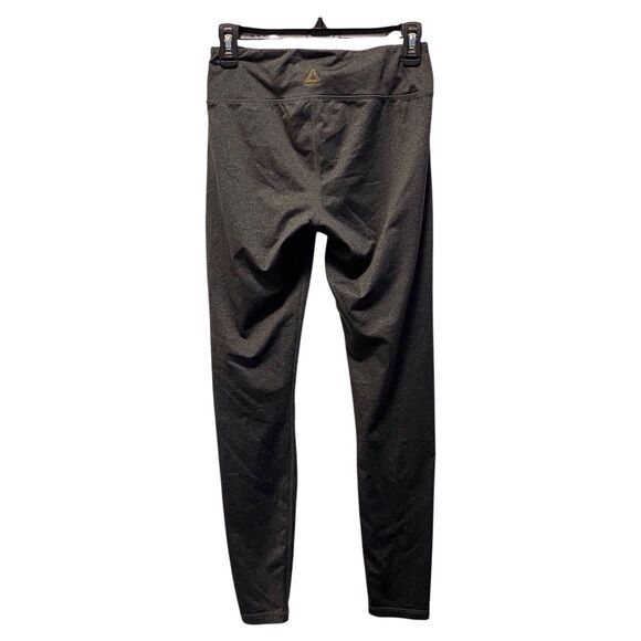 Reebok Womens Small 7/8 Length Leggings High Rise Charcoal Heather Logo - Picture 3 of 9